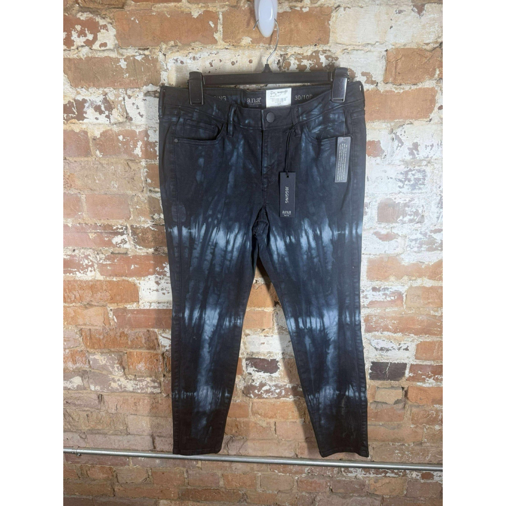 a.n.a Women Mid Night Tie Dye Jegging Jeans Blue Size 10p NEW Super Stretch